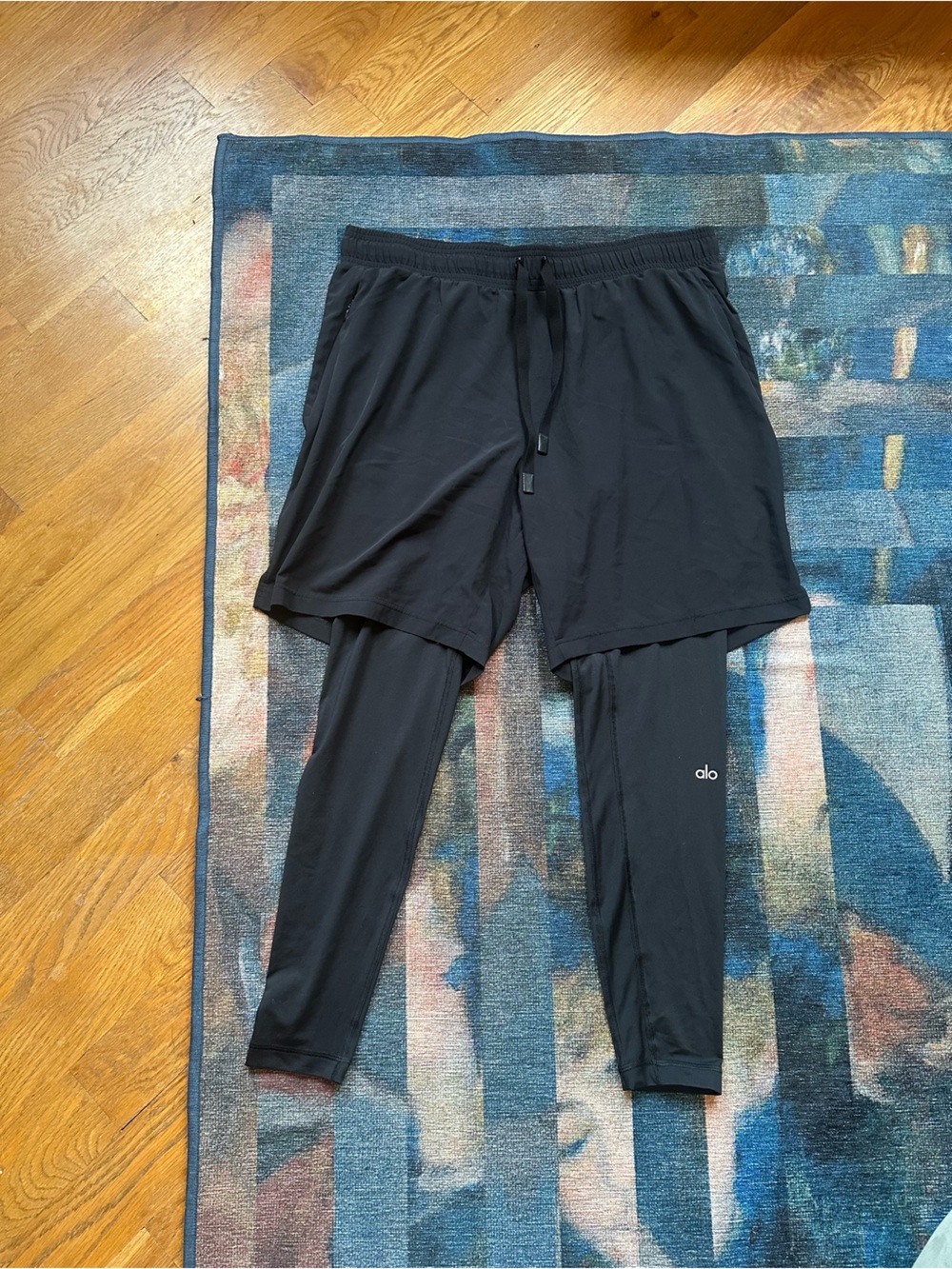 Alo Men’s Running Shorts With Inner Liner Pants Size XL Black